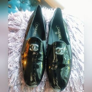 Chanel Black Patent Leather CC Smoking